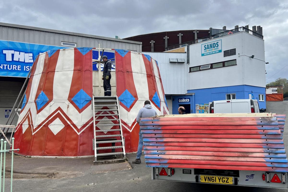 Dismantled - The Helter Skelter being taken apart <i>(Image: Adventure Island)</i>