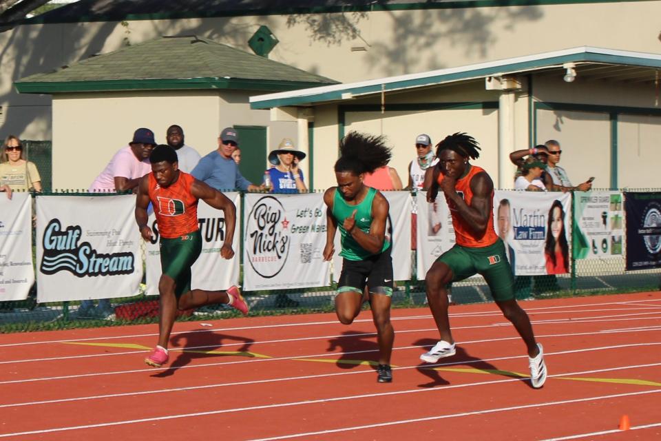 The 64th Fort Myers High Edison Relays were held Friday, March 8, 2024 at Edison Stadium. The meet marked the debut of the newly installed track around Sirianni Field,