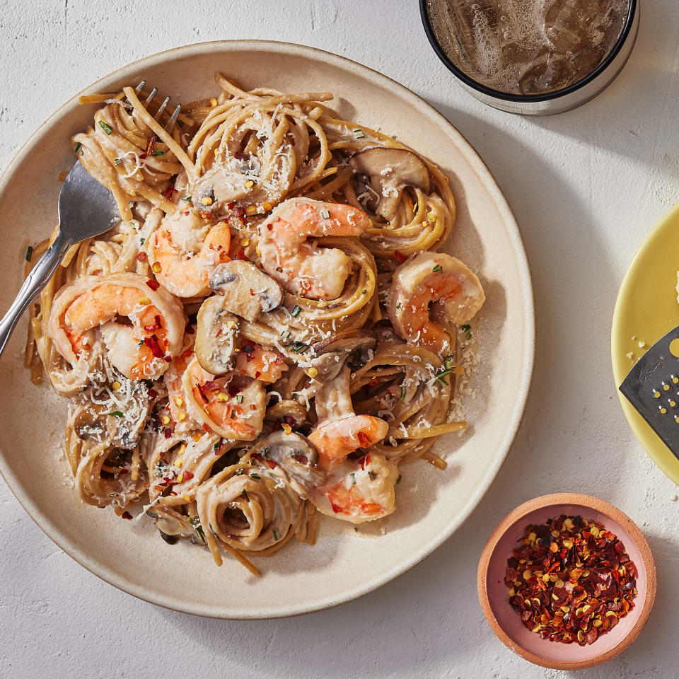 Creamy Shrimp & Mushroom Pasta