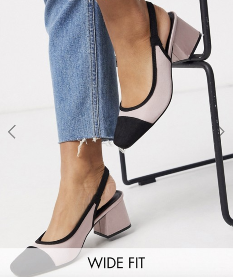 ASOS Wide Fit Whisker slingback mid-heels in blush, S$38.91 (was S$55.58). PHOTO: ASOS