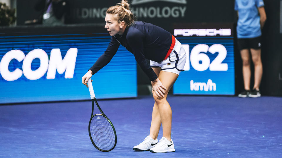 Simona Halep, pictured here in action in the WTA Upper Austria Ladies Linz quarter-finals.