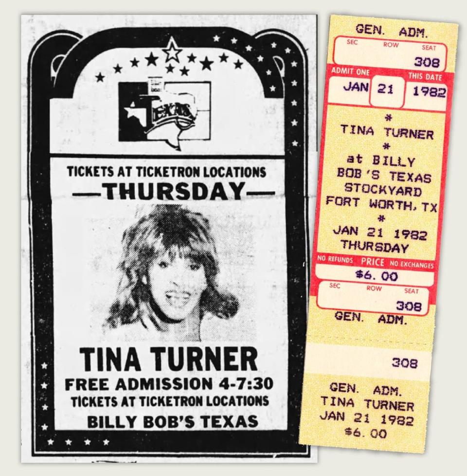 Tina Turner at Billy Bob’s in 1982.