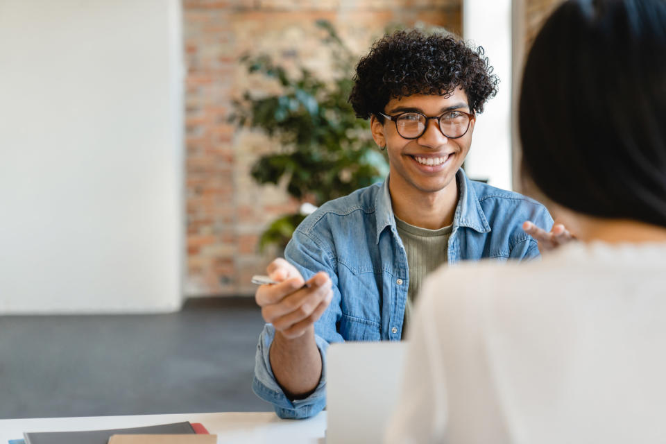 young man interviewing for a job