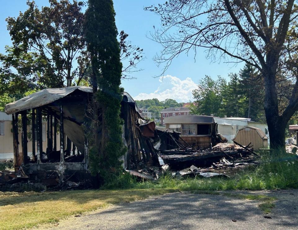 An unoccupied trailer along Gary Lane in the Cherry Lane Estates trailer park was destroyed by fire on May 21, 2024.