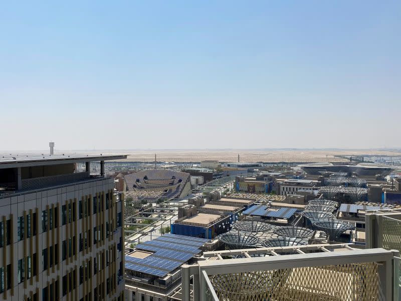 A general view shows the Expo 2020 Dubai site, in Dubai