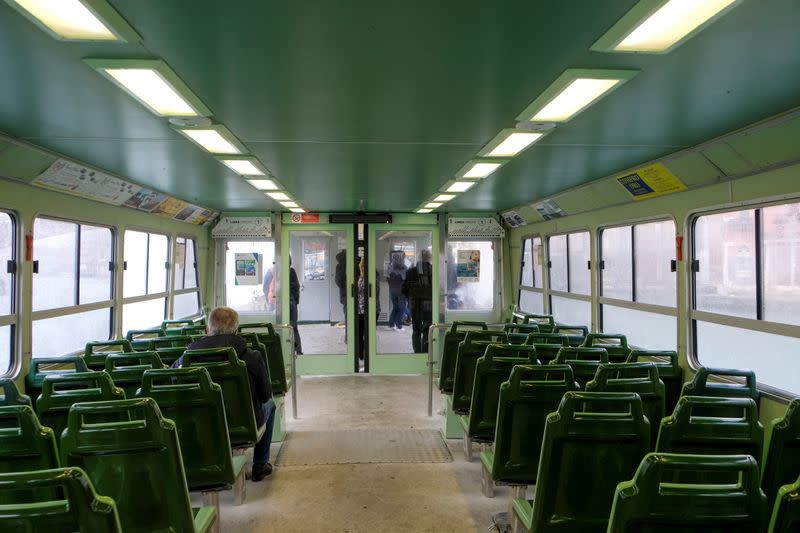 FILE PHOTO: An empty water bus after the spread of coronavirus has caused a decline in the number of tourists in Venice