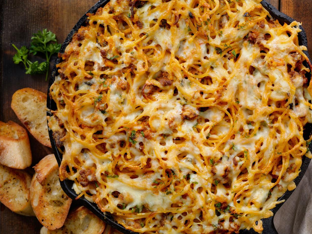 Baked Spaghetti and Beef Pie