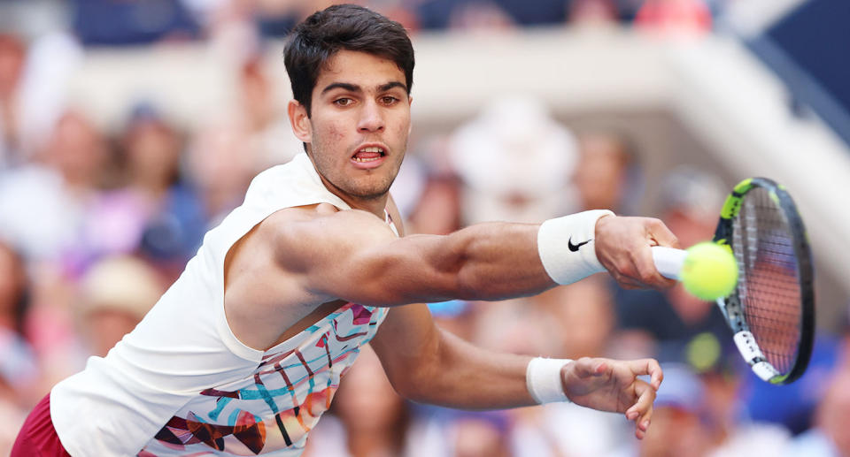 Seen here, top seed Carlos Alcaraz at the US Open. 