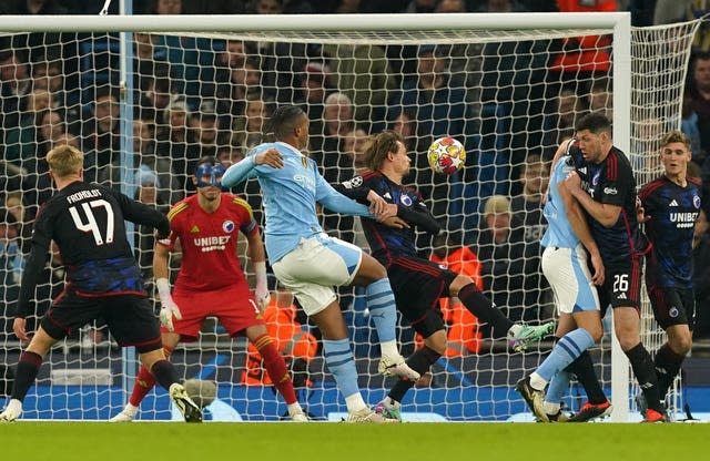 Manuel Akanji volleys City ahead