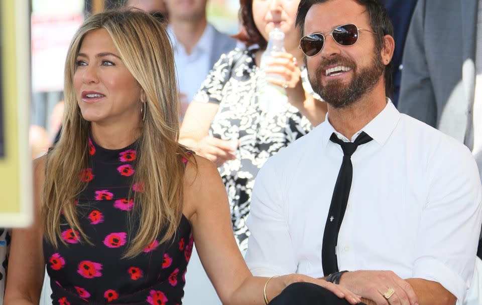 Jen married actor Justin Theroux in 2015 after four years of dating. The pair are pictured here together in 2017. Source: Getty