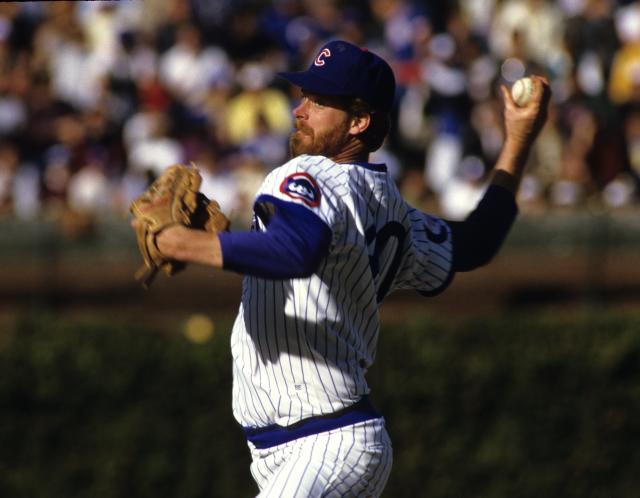 Rick Sutclliffe throws NLCS Game 1 first pitch