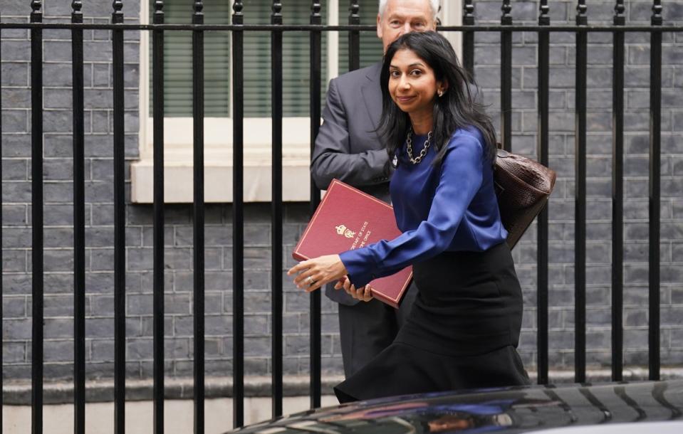 The eviction notices have been sent out in the name of home secretary Suella Braverman (PA)