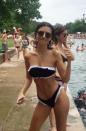 <p>She has also sizzled in a black and white bikini.</p>