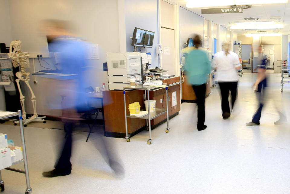 EMBARGOED TO 0001 MONDAY JANUARY 28 File photo dated 03/10/2014 of a hospital ward. Patients are missing out on safe and compassionate care due to a shortage of NHS staff, according to a new poll.