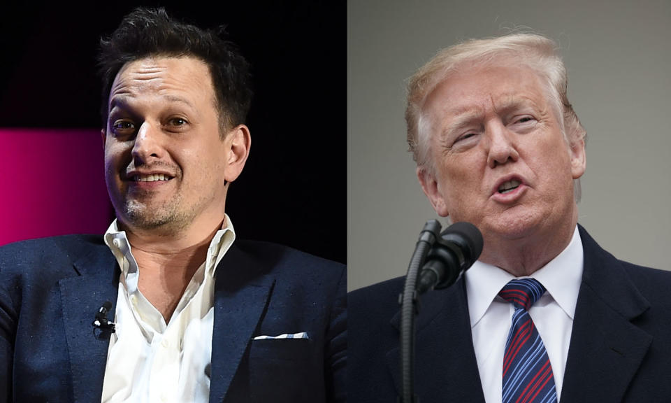 Josh Charles and President Trump. (Photo: Getty Images)