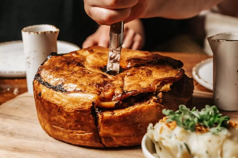 Served with gravy, mash and greens, diners can choose from Chicken and Pancetta or Cheese, Onion and Leek for £65, while for £20 more, they can opt for the extra special Lamb Shank Pie