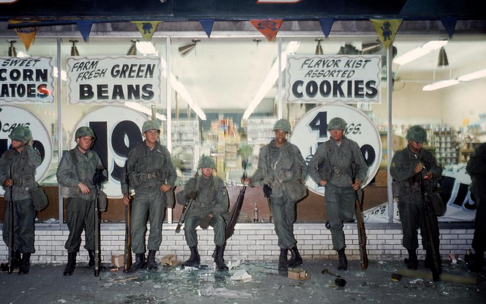 The National Guard keeping the peace in Chicago following the murder of Martin Luther King Jr - Getty