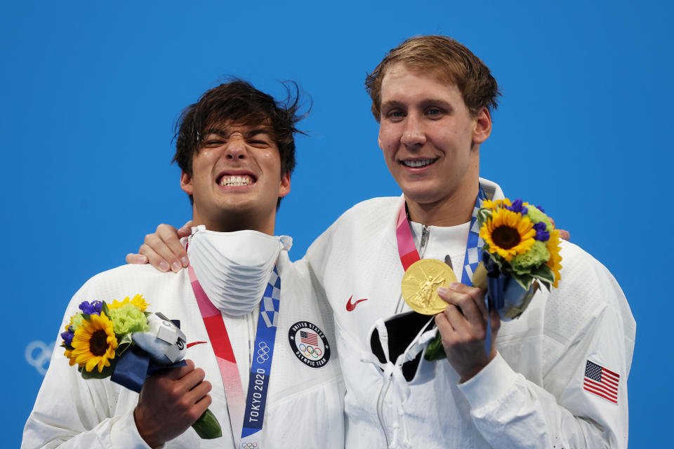 400 IM silver medalist Jay Litherland and gold medalist Chase Kalisz got Team USA on the board. (Clive Rose/Getty Images)