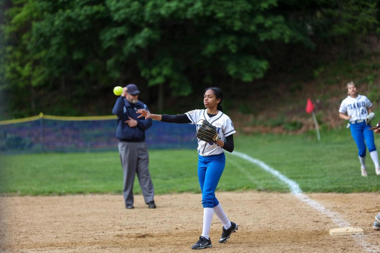 After working on her game during the off-season, Sara Shields has become a leading first baseman for Teaneck.