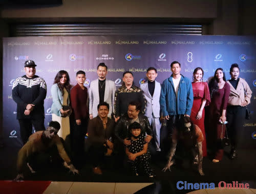 The director, cast and crew of "Miimaland" who attended the gala premiere.