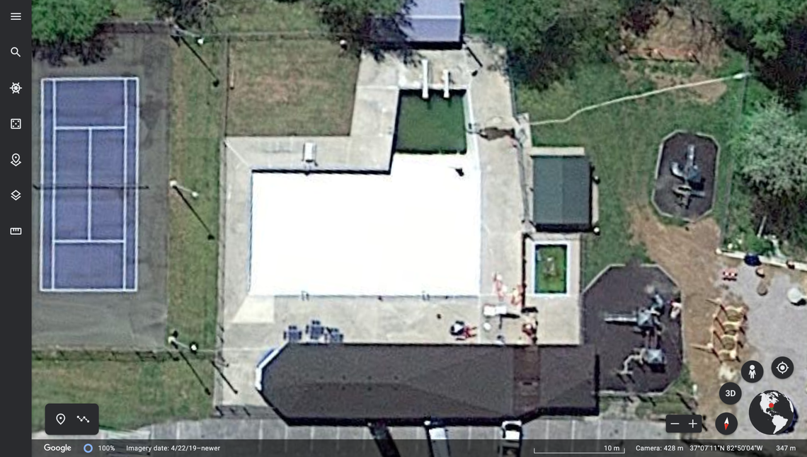 The same location shown above, taken from a Google Earth screenshot.