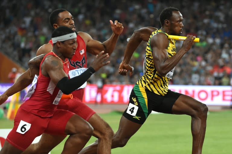 Sprinter Usain Bolt led a barrage of superstar performances during the world championships at the Bird's Nest stadium in Beijing