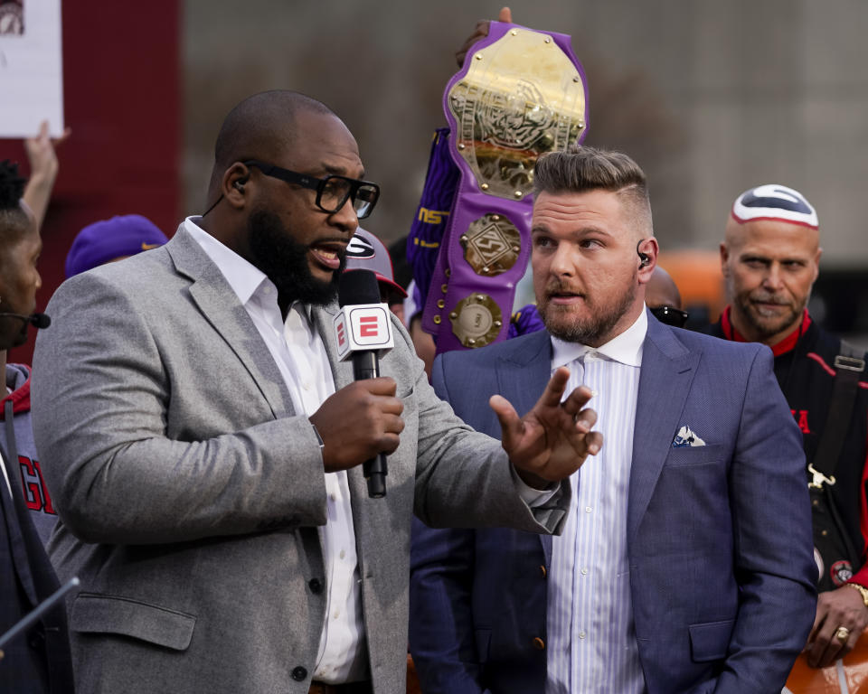 Marcus Spears and Pat McAfee at ESPN College GameDay