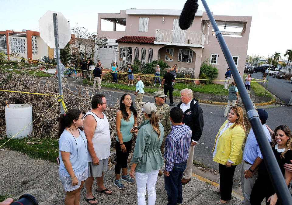 Trump tours relief efforts in Puerto Rico after Hurricane Maria