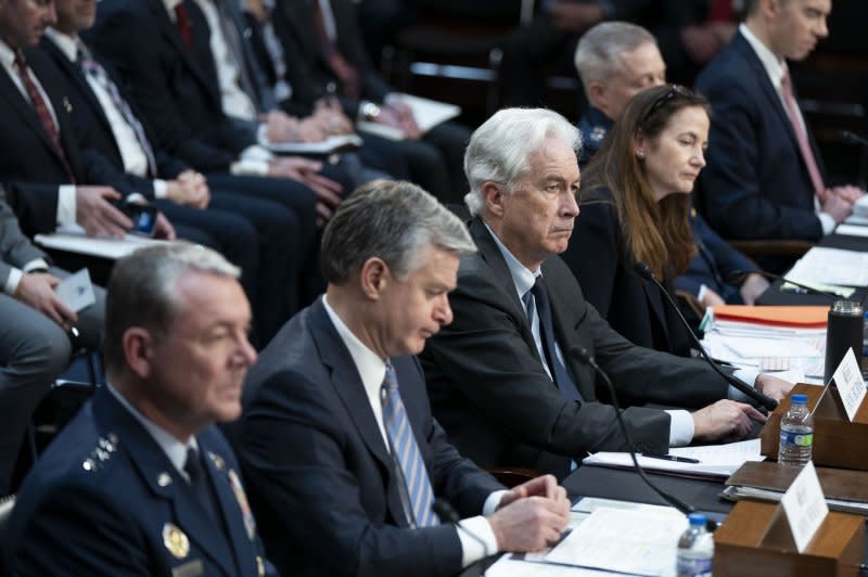 Director of the Central Intelligence Agency William Burns looks on Monday during a Senate Intelligence Committee hearing to "examine worldwide threats" with other leaders of intelligence agencies at the U.S. Capitol in Washington, D.C. Photo by Bonnie Cash/UPI