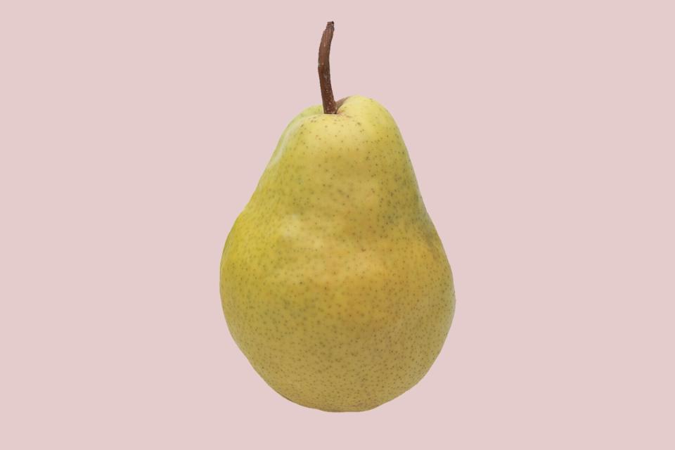 Bartlett Pear on pink background
