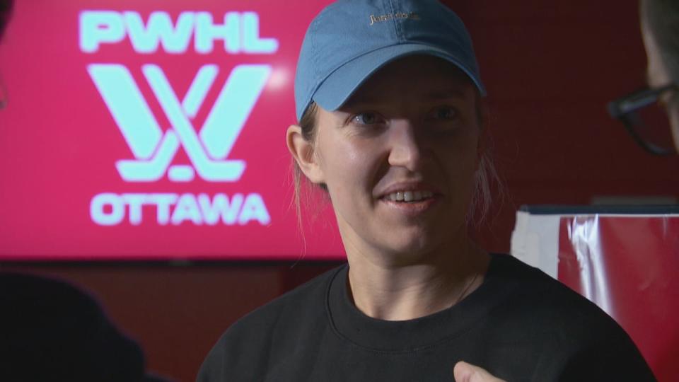 PWHL Ottawa forward Brianne Jenner says Wednesday was the first day of her dream job as the upstart league kicked off training camps across all six of its markets. (Pierre-Paul Couture/Radio-Canada - image credit)