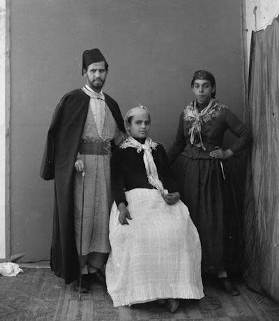 <span class="caption">A Jewish family in Tangier, Morocco, in 1885.</span> <span class="attribution"><a class="link " href="https://www.gettyimages.com/detail/news-photo/jewish-family-tangier-by-1885-news-photo/55757507?phrase=jewish%20morocco&adppopup=true" rel="nofollow noopener" target="_blank" data-ylk="slk:LL/Roger Viollet via Getty Images;elm:context_link;itc:0;sec:content-canvas">LL/Roger Viollet via Getty Images</a></span>