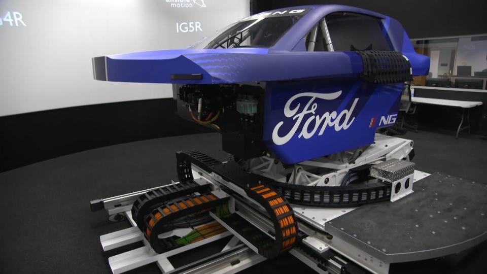 Inside a simulator at Ford’s technical center in Concord.