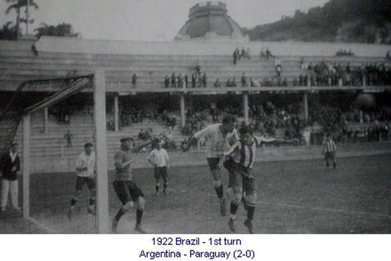 Argentina 2 - Paraguay 0, por el Sudamericano de 1922. No pudo terminar