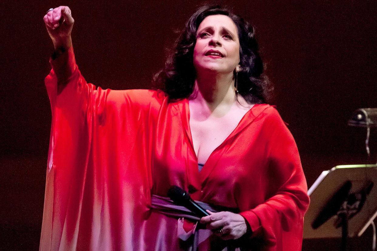 Brazilian musician Gal Costa performs onstage at Carnegie Hall, New York, New York, March 24, 2011.