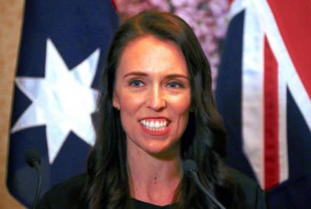 FILE PHOTO - New Zealand Prime Minister Jacinda Ardern smiles as she answers a question during a media conference in Sydney, Australia, November 5, 2017.     REUTERS/David Gray/File photo