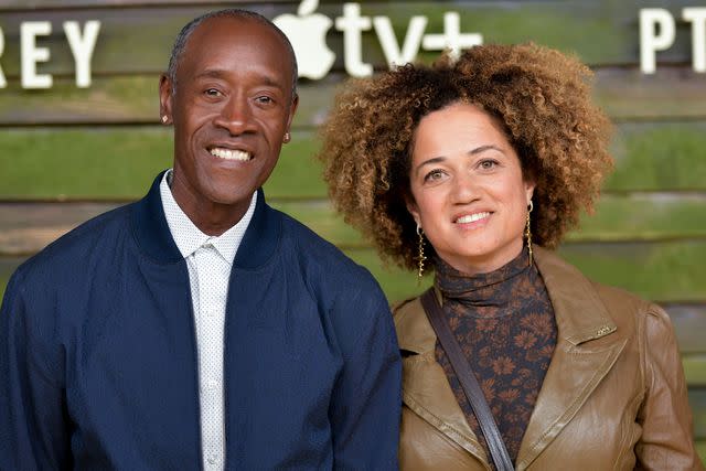 <p>Rodin Eckenroth/FilmMagic</p> Don Cheadle and Bridgid Coulter in 2022