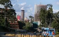 A view shows the cityscape near the Nairobi Expressway undertaken by the China Road and Bridge Corporation in Nairobi