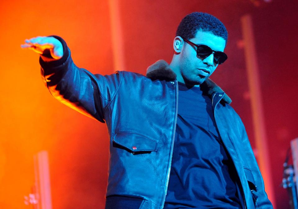 Canadian rapper Drake performs live on stage at the Curling O2 Academy in Glasgow, Scotland, January 4, 2011.