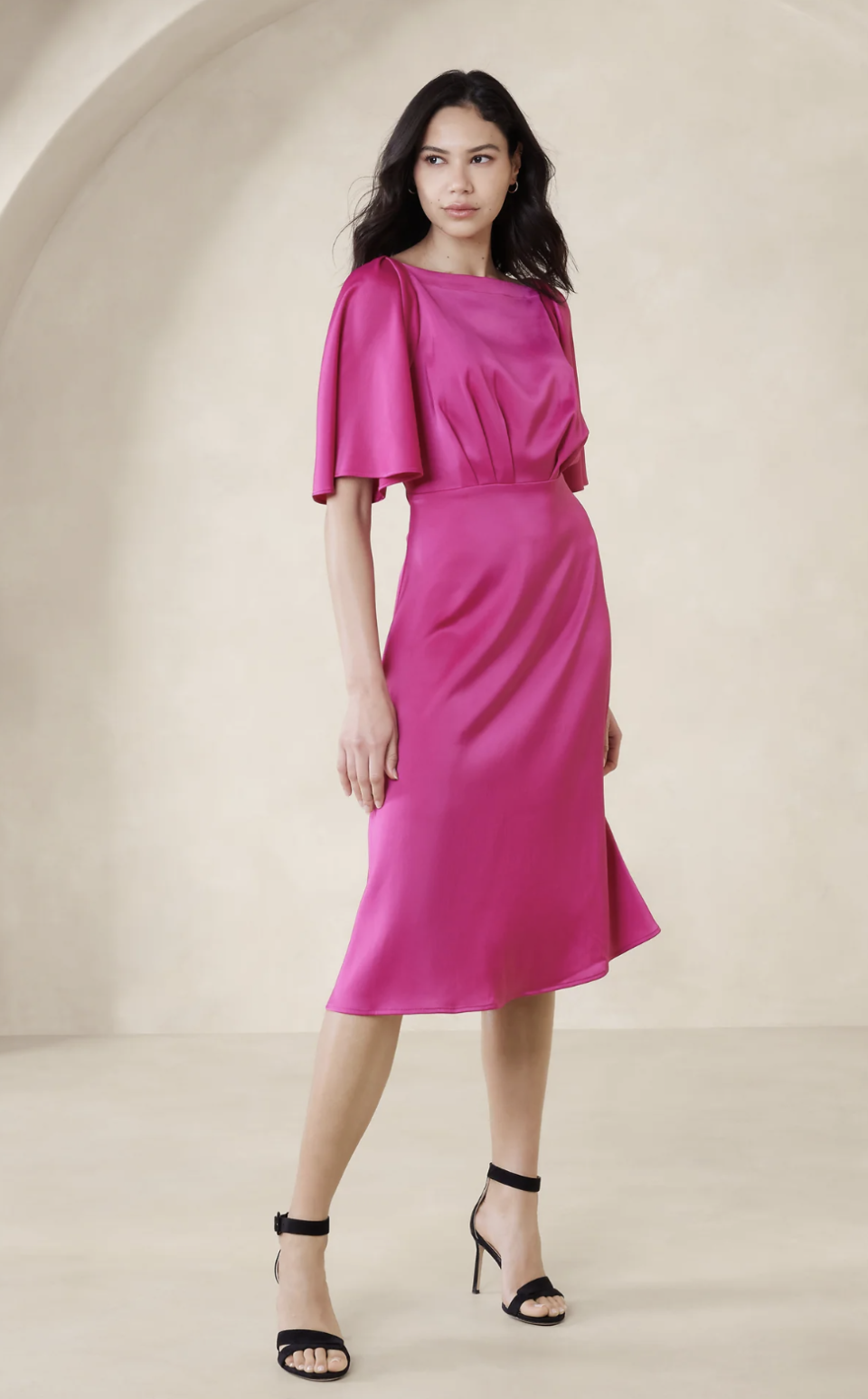 Banana Republic Factory Flutter-Sleeve Knee-Length Dress