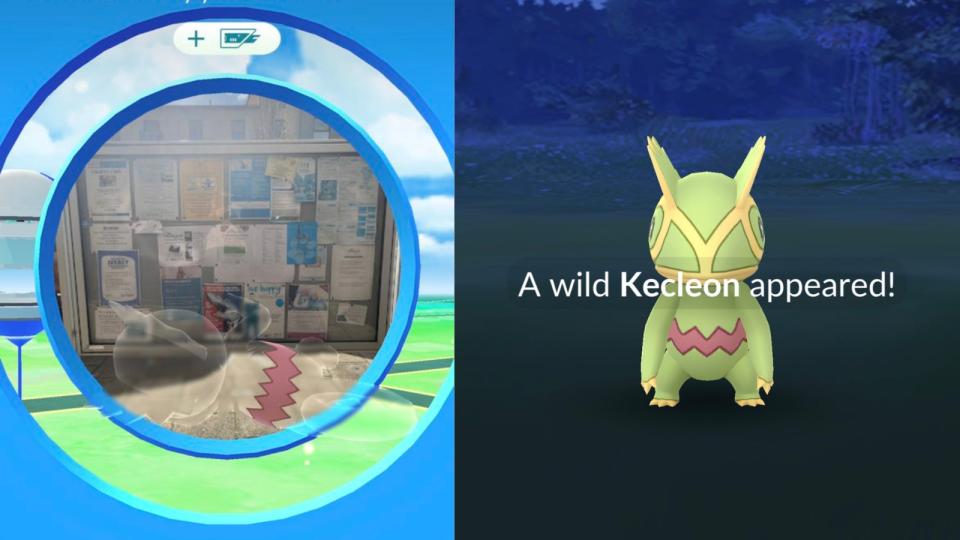 It's not easy to catch a Kecleon, and catching it involves a unique mechanic. (Photo: Niantic)