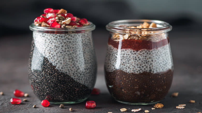 Chia pudding with hemp seeds