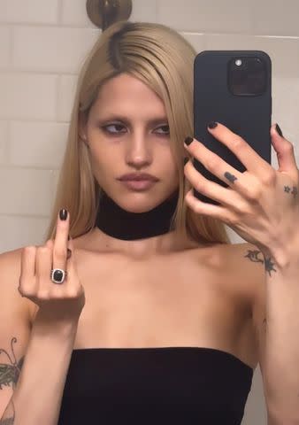 <p>Gabbriette Bechtel/Instagram</p> Gabbriette Bechtel shows off her engagement ring.