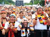 <p>Fans gather for a public viewing event to watch the 2018 FIFA World Cup Russia Group F match between Korea Republic and Germany, at the historical Brandenburg Gate in Berlin, Germany on June 27, 2018. (Photo by Abdulhamid Hosbas/Anadolu Agency/Getty Images) </p>