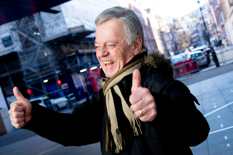 Tony Blackburn arriving for TV appearance in 2020