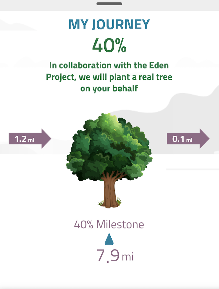Screenshot of tree planting in The Conqueror App