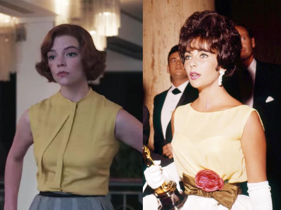 Beth Harmon Elizabeth Taylor The Queens Gambit Netflix Getty Images 