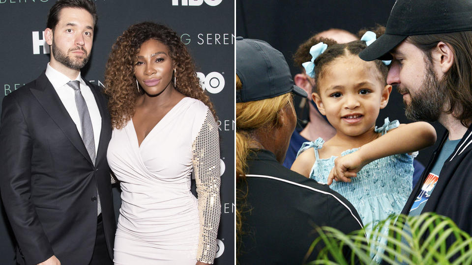 Serena Williams and Alexis Ohanian, pictured here with three-year-old daughter Alexis Olympia.