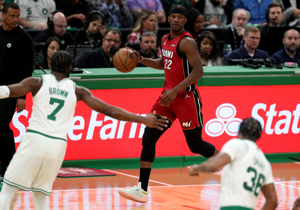 Jimmy Butler finished with 35 points in Miami’s Game 1 win over Boston on Wednesday night.