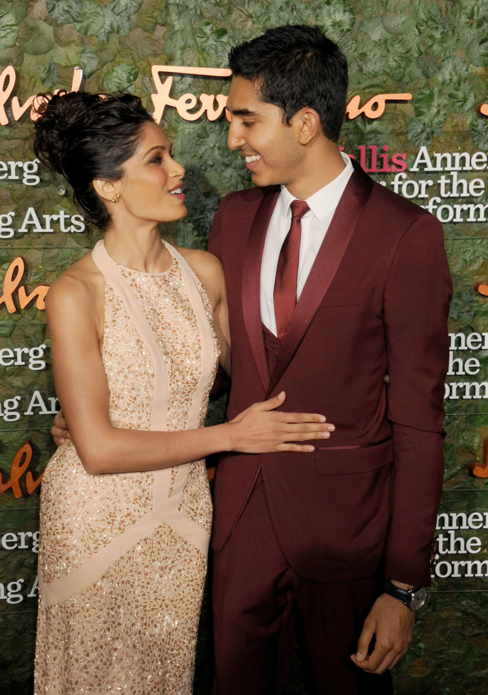 Freida Pinto and Dev Patel